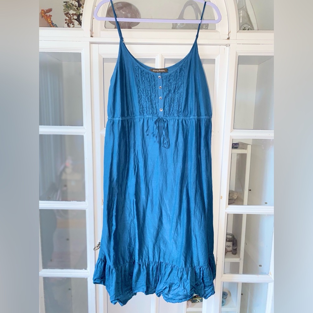 Tommy Bahama Silk Blend Blue Midi Dress